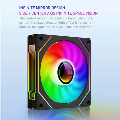 UF-1 PRISM 4 PRO Computer Chassis Fan 12Cm ARGB 4 Pin PWM Quiet Cooling Fan 12V Large Air Volume 45.2CFM/600-1500RPM