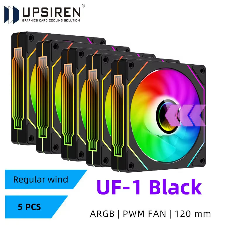 UF-1 PRISM 4 PRO Computer Chassis Fan 12Cm ARGB 4 Pin PWM Quiet Cooling Fan 12V Large Air Volume 45.2CFM/600-1500RPM