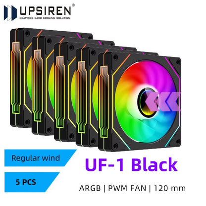 UF-1 PRISM 4 PRO Computer Chassis Fan 12Cm ARGB 4 Pin PWM Quiet Cooling Fan 12V Large Air Volume 45.2CFM/600-1500RPM