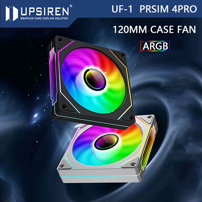 UF-1 PRISM 4 PRO Computer Chassis Fan 12Cm ARGB 4 Pin PWM Quiet Cooling Fan 12V Large Air Volume 45.2CFM/600-1500RPM