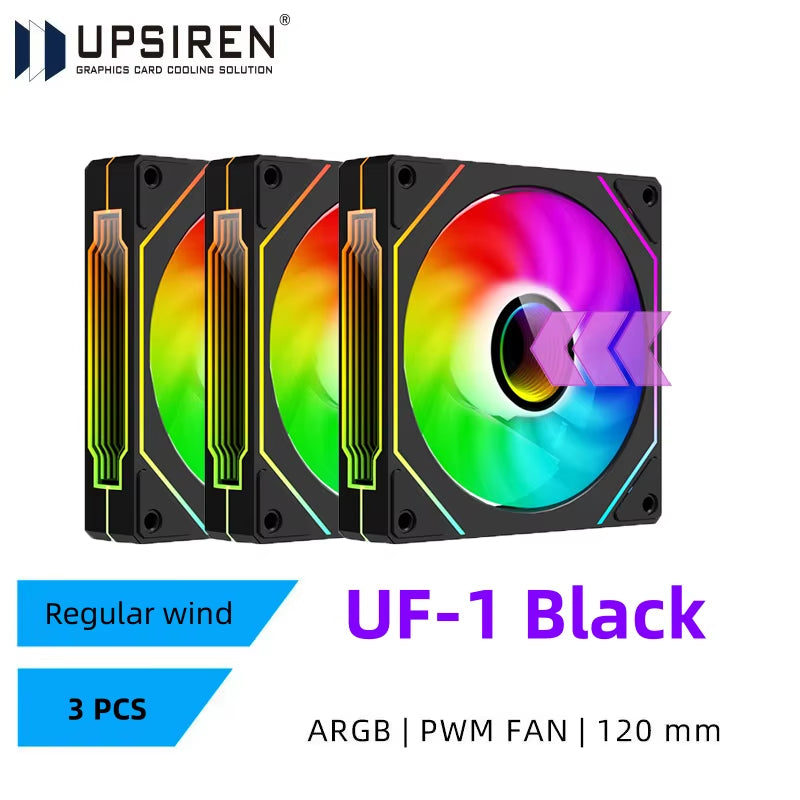 UF-1 PRISM 4 PRO Computer Chassis Fan 12Cm ARGB 4 Pin PWM Quiet Cooling Fan 12V Large Air Volume 45.2CFM/600-1500RPM